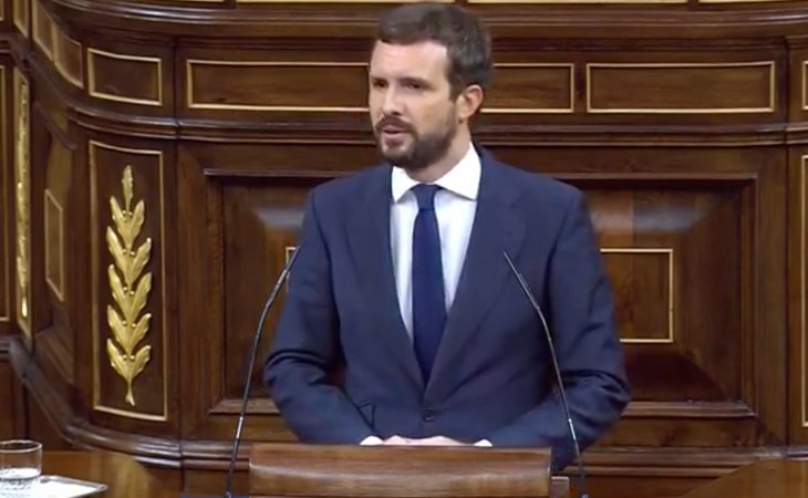 Pablo Casado (PP), a Abascal: 'Viene aquí con una moción de censura al precio de que hoy salga victorioso el señor Sánchez'