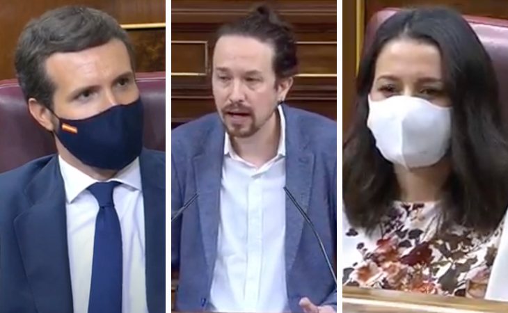 Pablo Iglesias: 'El 50% de los votantes de la derecha piensa que PP y Cs deberían votar a favor de Abascal. Ustedes están perdidos, señor Casado y ...