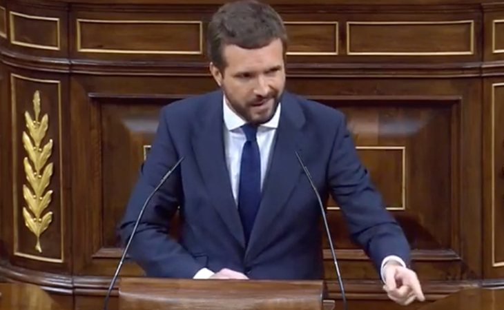 Pablo Casado (PP) responde a Iglesias: 'Pensaba que subiría aquí para anunciar su dimisión'