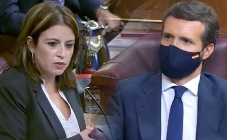 Adriana Lastra (PSOE) da la enhorabuena a Pablo Casado por su discurso contra VOX. 'Aunque vaya teatrillo se ha montado', añade