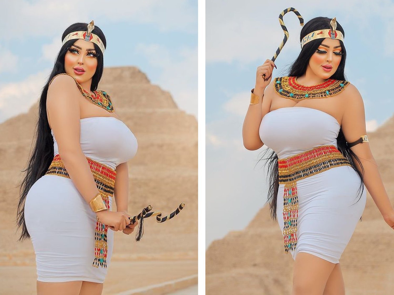 Encarcelan a una modelo e influencer egipcia por posar de forma "indecente" frente a una pirámide