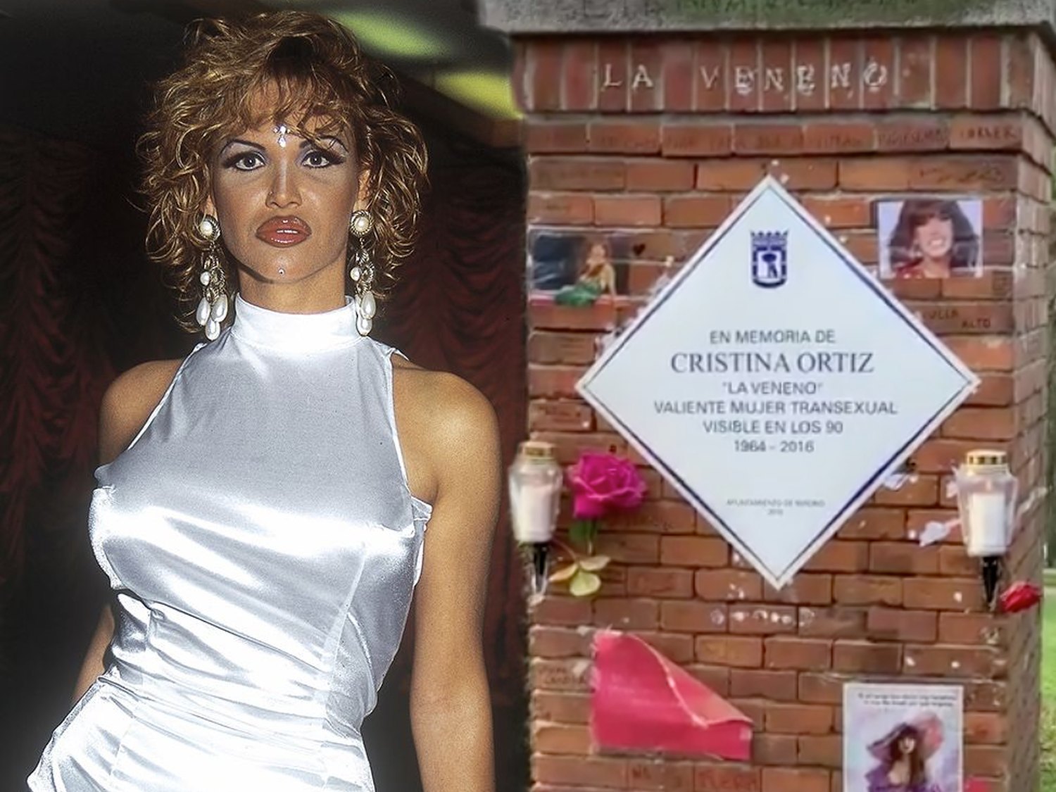 Reponen, por fin, la placa en homenaje a Cristina Ortiz, La Veneno, en el Parque del Oeste de Madrid
