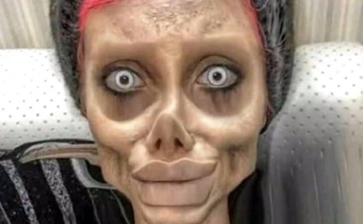 Imagen de la joven iraní maquillada para ser la versión zombie de Angelina Jolie