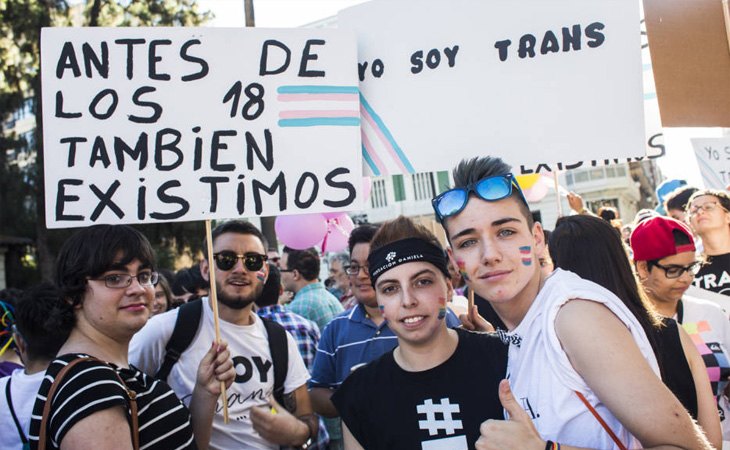 Manifestantes en el Orgullo LGBT+