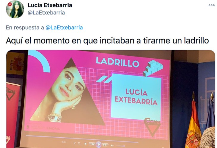 Lucía Etxebarria se inventa que le quieren tirar un ladrillo por darle un premio por su transfobia