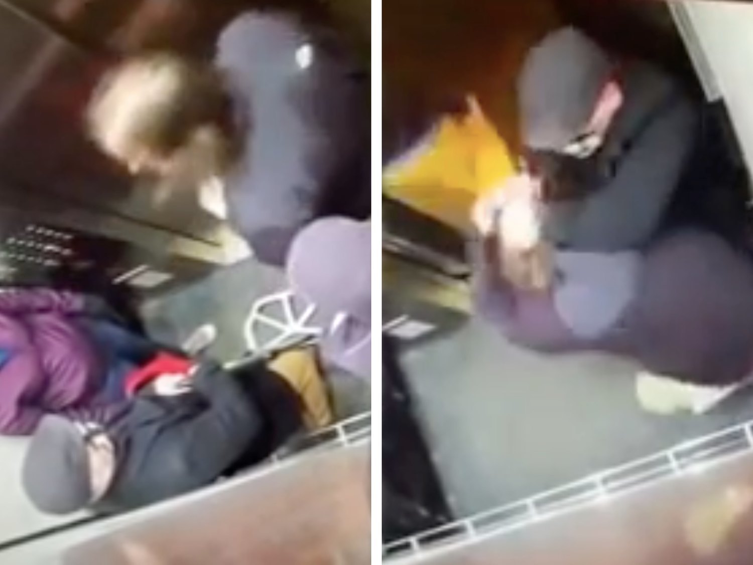 Un anciano propina una brutal paliza a un joven por toserle en la cara en un ascensor