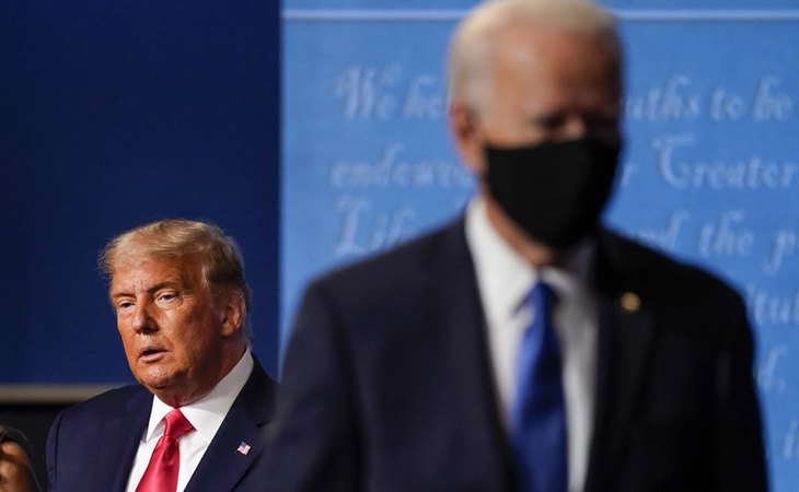 Donald Trump y Joe Biden, durante el debate presidencial