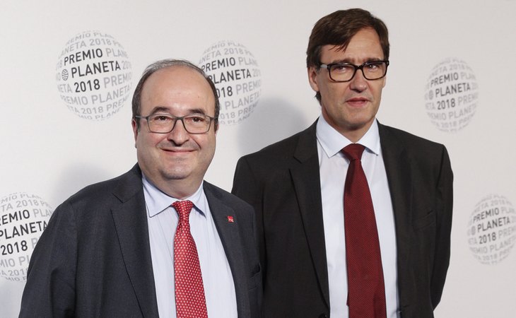 Miquel Iceta y Salvador Illa en la gala de los Premios Planeta 2018