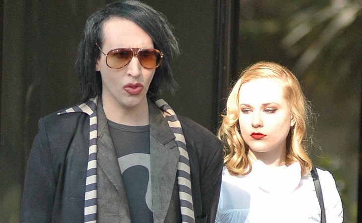 Marilyn Manson y Evan Rachel Wood, cuando eran pareja en 2007