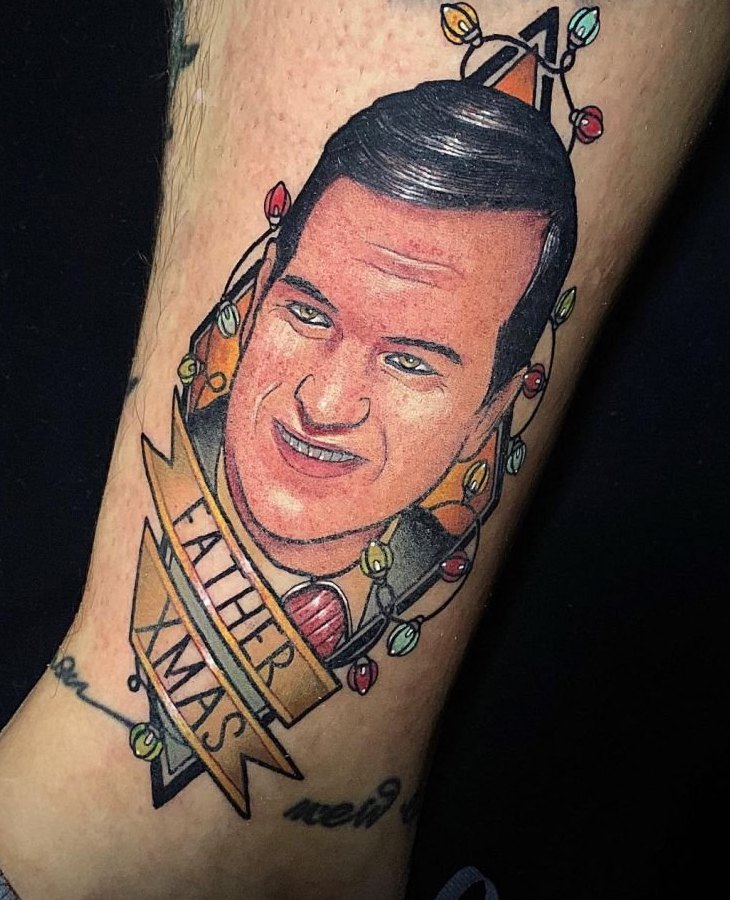 Tatuaje de la cara de Abel Caballero, alcalde de Vigo