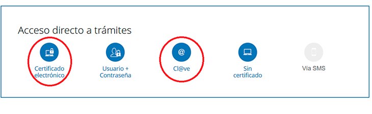 Se puede acceder con certificado electrónico o cl@ve y seguir los pasos que se indican