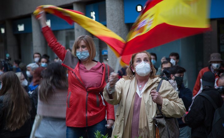 Las manifestaciones del barrio de Salamanca, las primeras de la pandemia