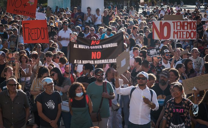 Los negacionistas y conspiranoicos se han manifestad durante la pandemia