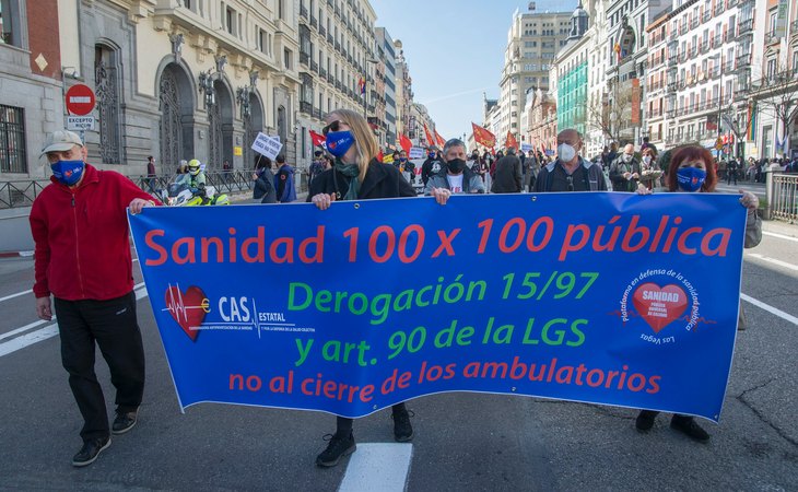 Manifestación en Madrid en defensa de la sanidad pública