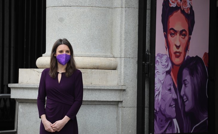 Irene Montero, durante los actos del 8M