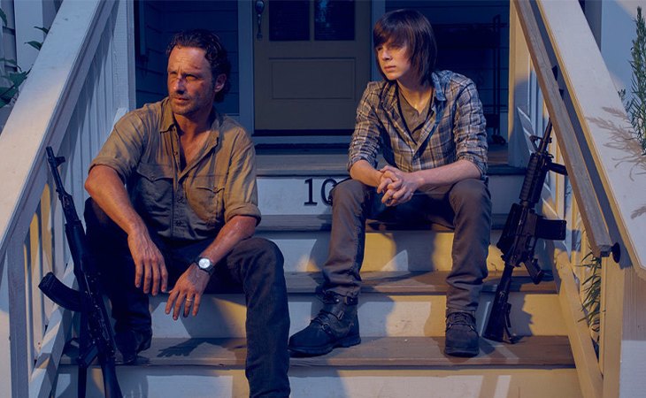 Rick y Carl en la serie de televisión de 'The Walking Dead'