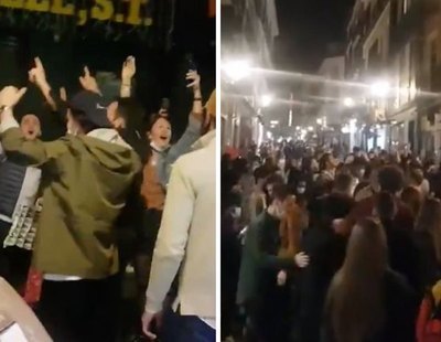 Indignante fiesta multitudinaria en pleno centro de Madrid tras el toque de queda