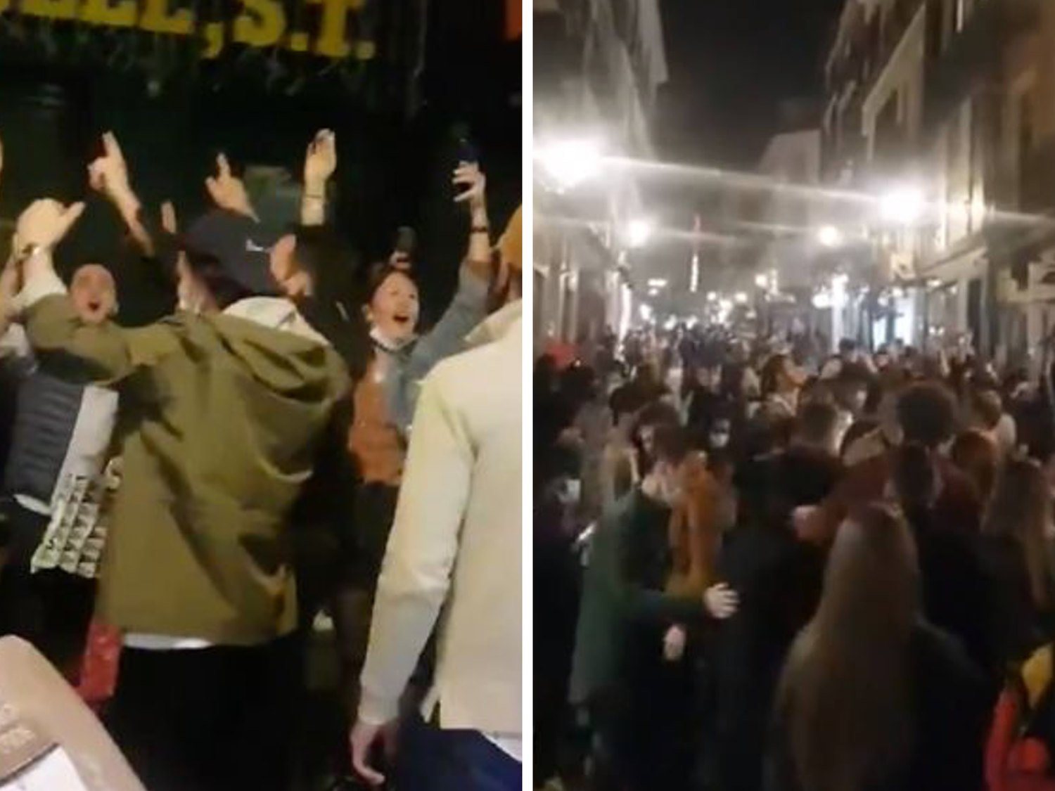 Indignante fiesta multitudinaria en pleno centro de Madrid tras el toque de queda