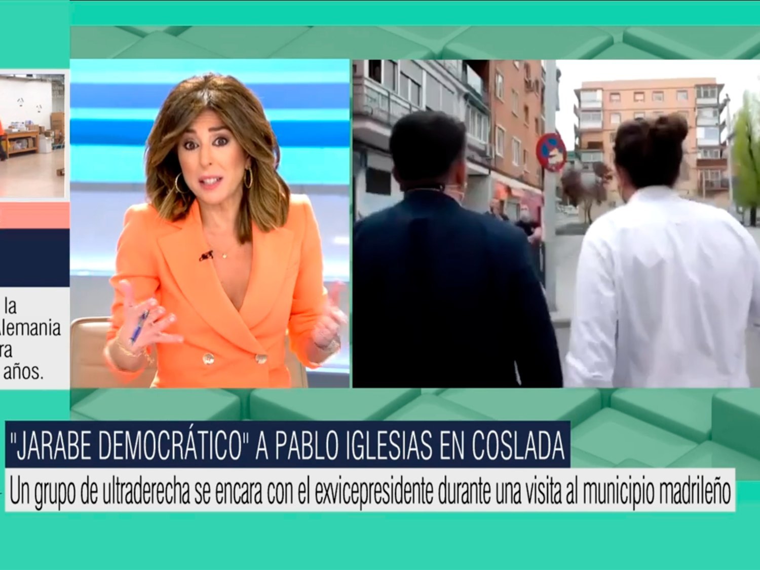 'El programa de Ana Rosa' llama "jarabe democrático" al ataque fascista contra Iglesias