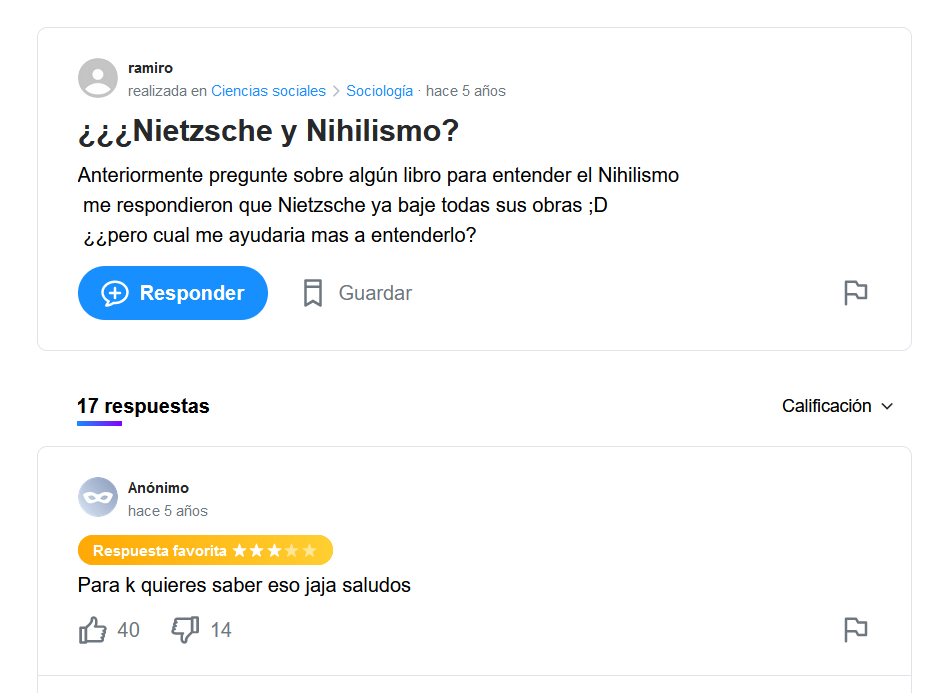 El estudiante se quedó sin conocer la respuesta