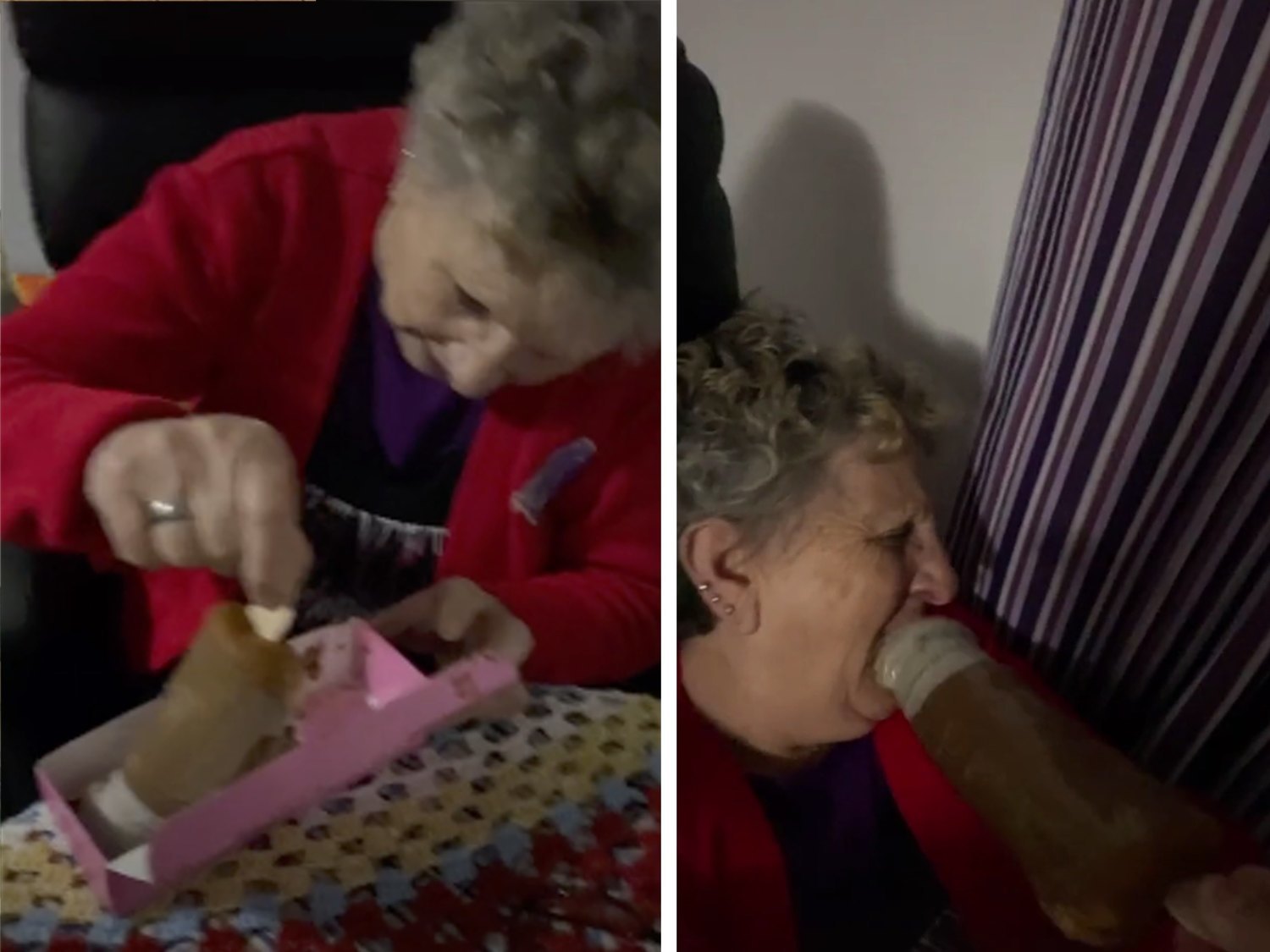 Le regala un 'pollofre' (gofre con forma de pene) a su abuela y su reacción se hace viral