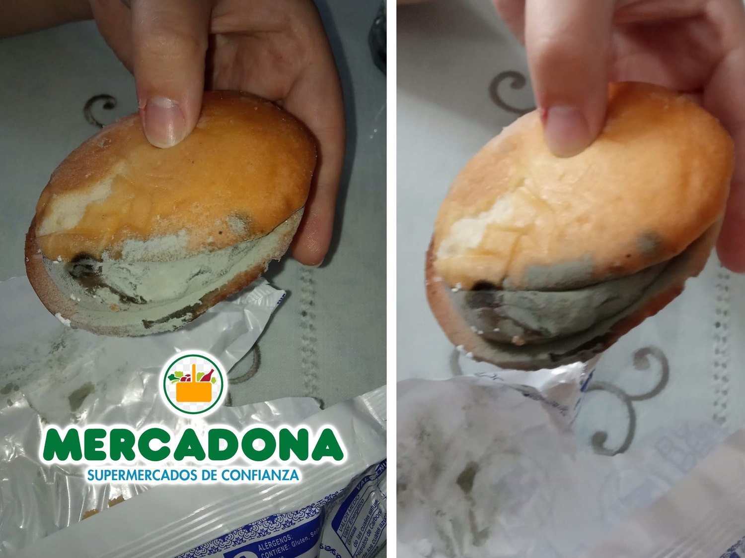 Compra estos bollos de Mercadona y encuentra colonia de moho creciendo por todo el bizcocho