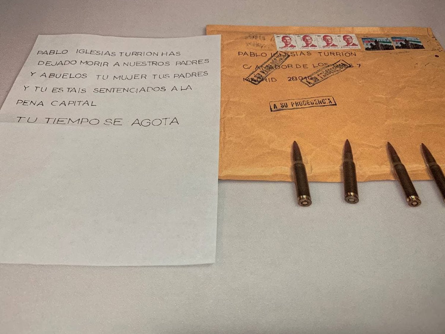 Iglesias, Marlaska y la Jefa de la Guardia Civil reciben cartas con amenazas de muerte