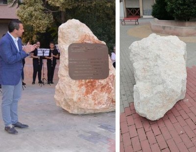 Derriban en Murcia un monolito en memoria a los asesinados en Mauthausen