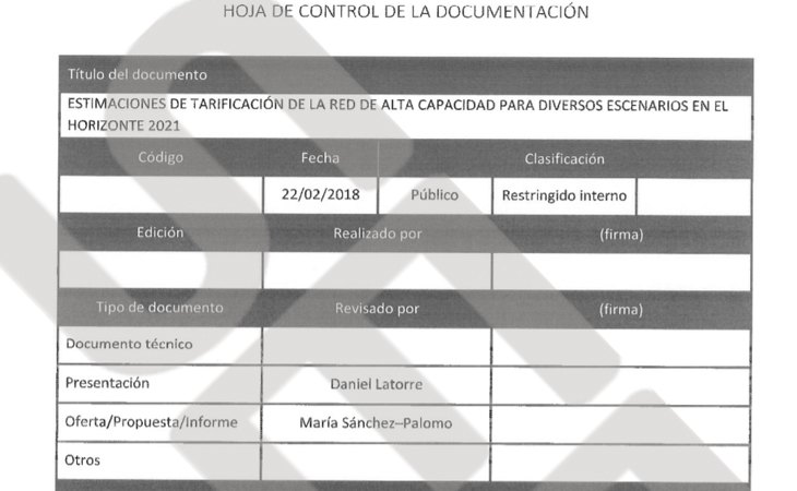 La primera página del documento del PP