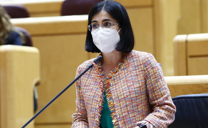 Carolina Darias, ministra de Sanidad, compareciendo en el Senado