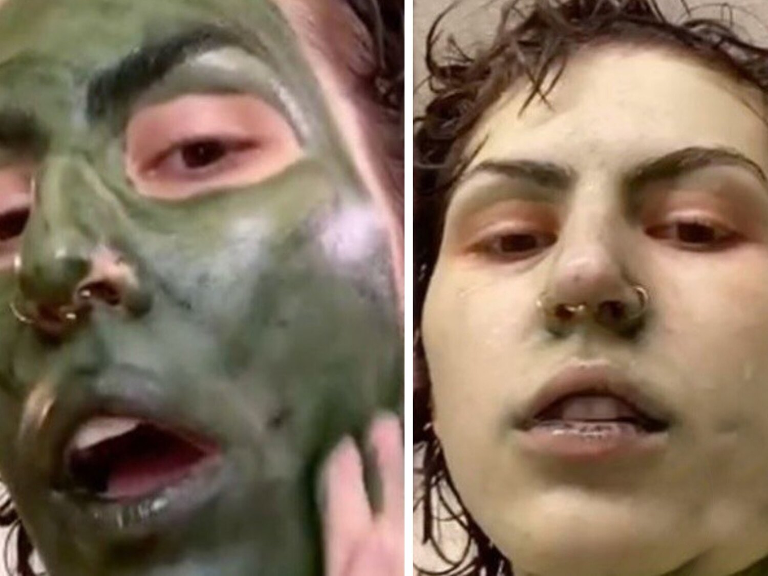 Utiliza esta mascarilla facial y se queda con la cara verde de manera permanente