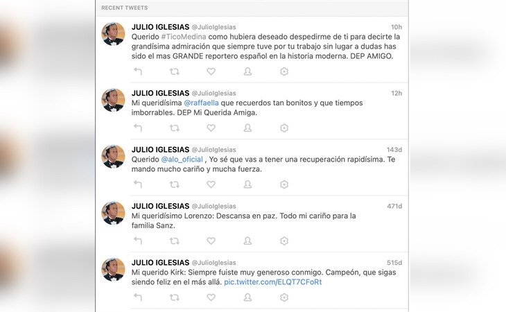 Vista general del Twitter de Julio Iglesias