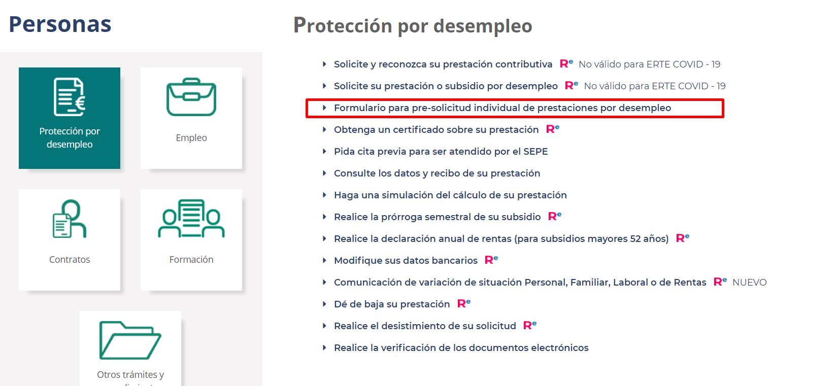 Formulario pre-solicitud individual