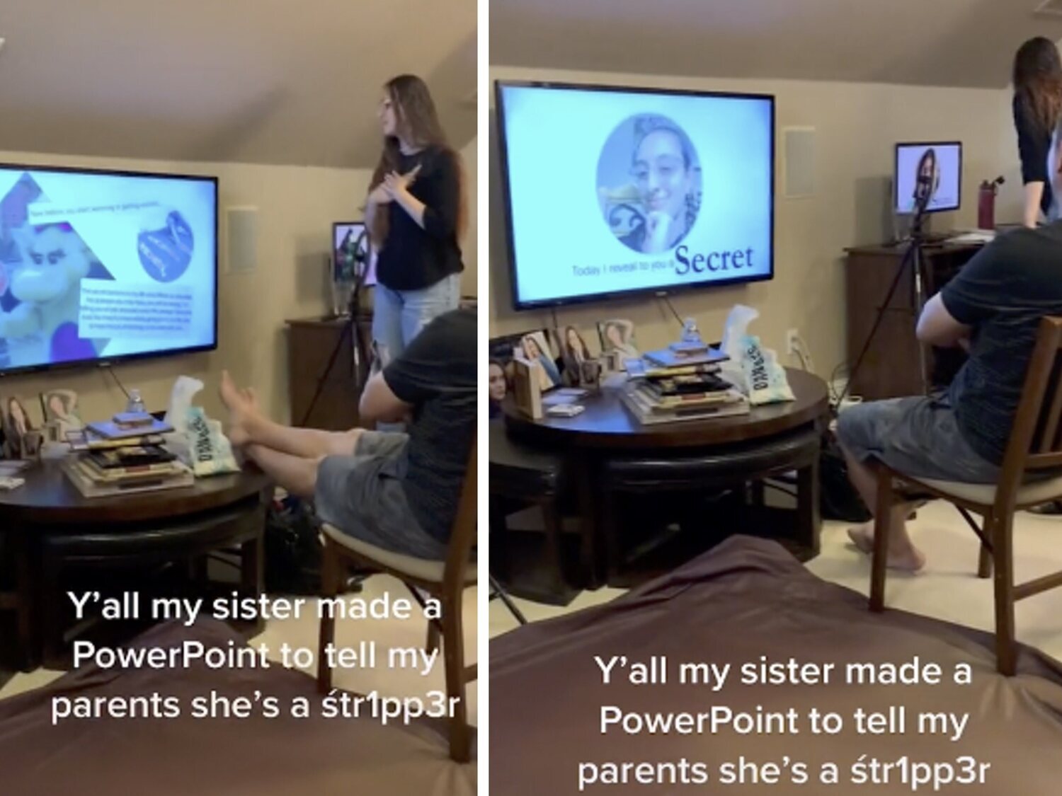 Usa una presentación de PowerPoint para confesar a sus padres que es stripper
