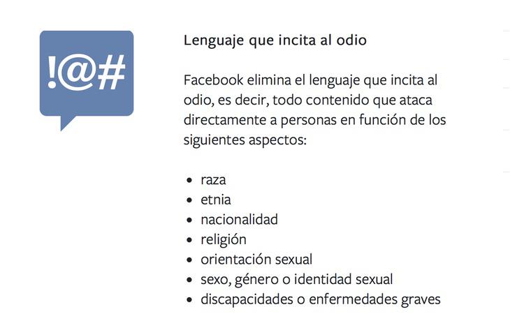 Facebook afirma que no tolera la discriminación