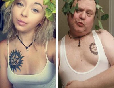 Un padre imita los 'sexy selfies' de su hija para regañarla y gana más seguidores que ella