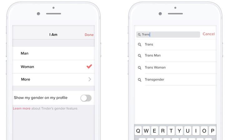 Tinder ha incluido más opciones de género en su app