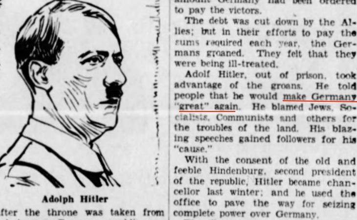 Un periodista ya atribuyó a Hitler estas palabras en 1934