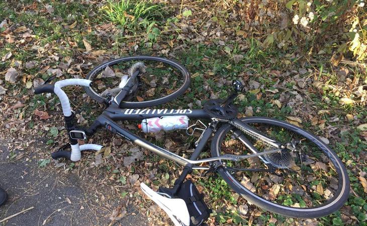 La ardilla kamikaze murió en la rueda de la bicicleta de Brookins, consiguiendo herirle gravemente