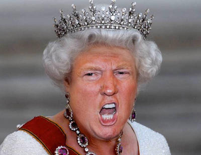 Hacen montajes con la cara de Trump en el cuerpo de la reina de Inglaterra y el resultado es mortal