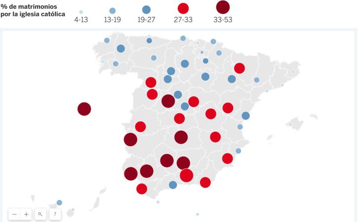 Concentración matrimonios católicos Fuente: El País