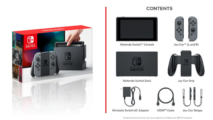 Esto será todo lo que incluirá la caja de Nintendo Switch en su lanzamiento