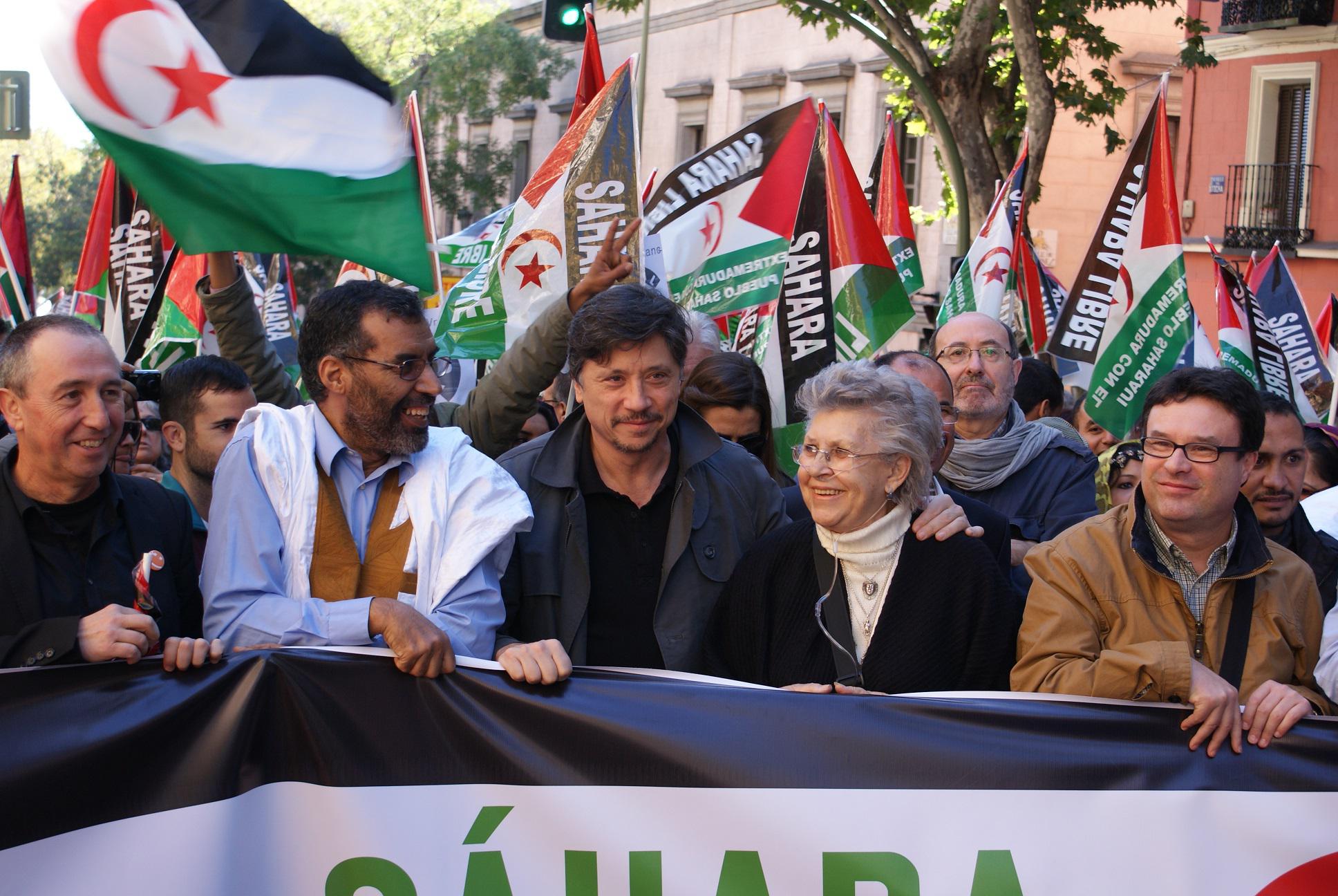 La familia Bardem en una manifestación en apoyo al pueblo sahariano