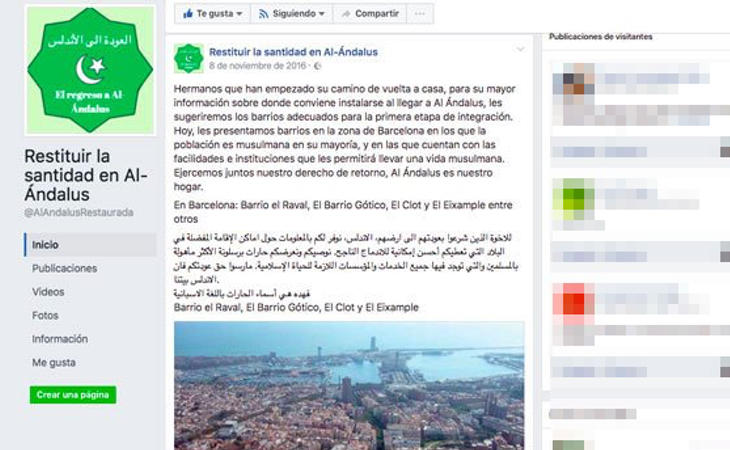 Facebook de 'Restituir la santidad de Al-Ándalus'