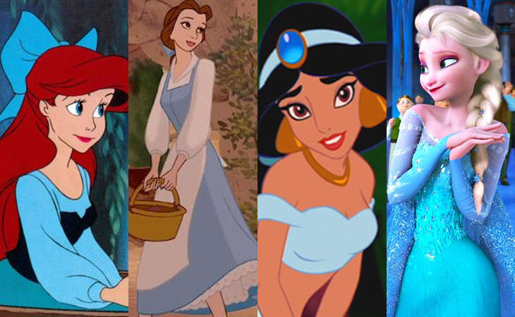 Casi todas las princesas Disney visten de azul