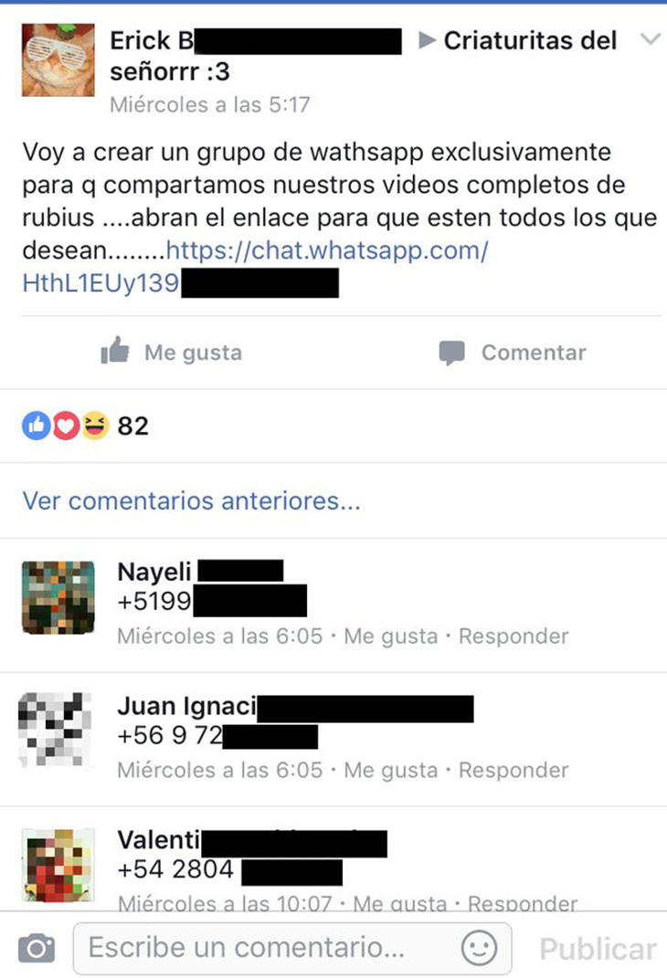 Los miembros del grupo no tienen problema en compartir su número de teléfono móvil