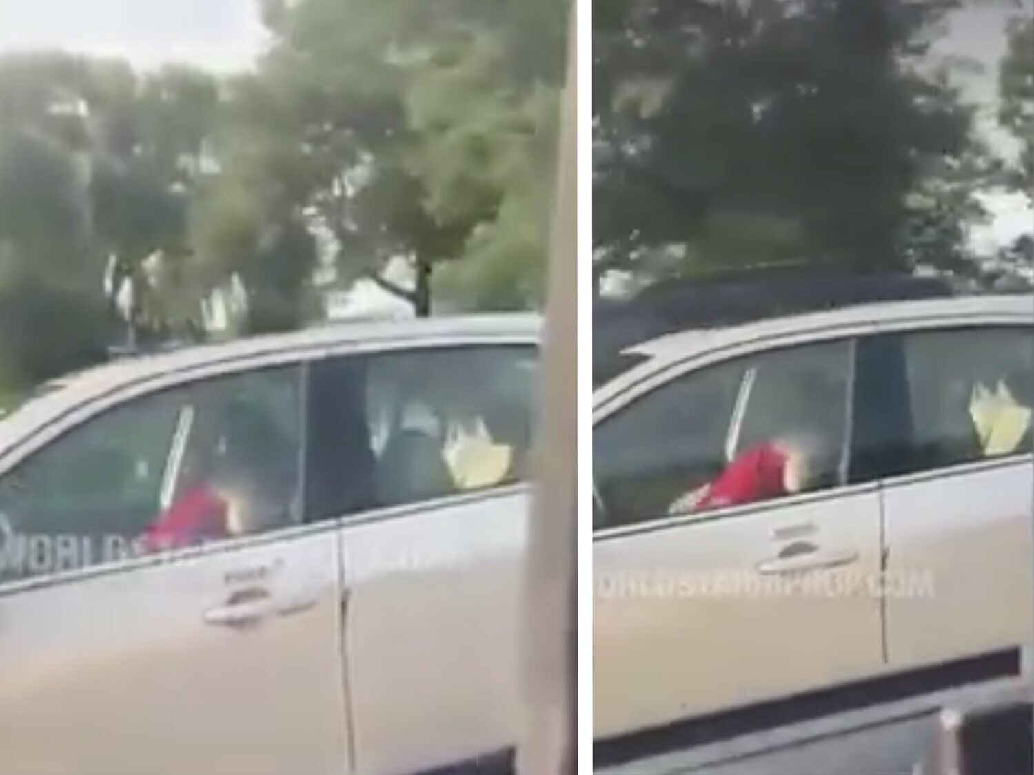 Graban a una pareja teniendo sexo a toda velocidad mientras uno de ellos conduce el coche