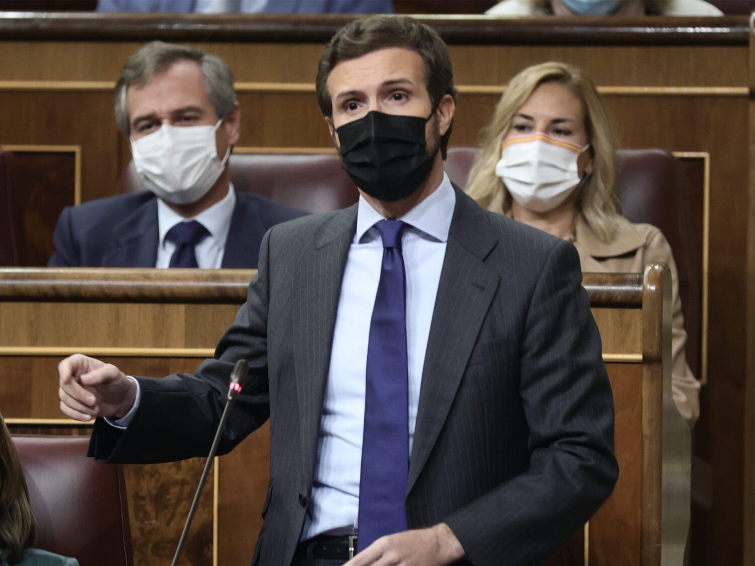 Pablo Casado acudió a una misa donde se rezaba por el alma de Franco