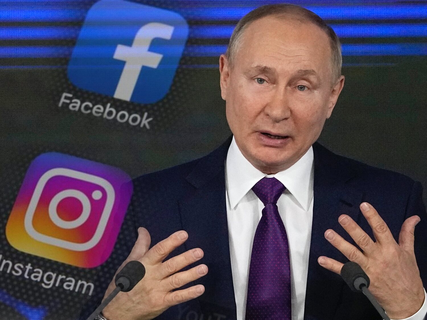 Los mensajes de odio contra Putin, permitidos en Facebook e Instagram