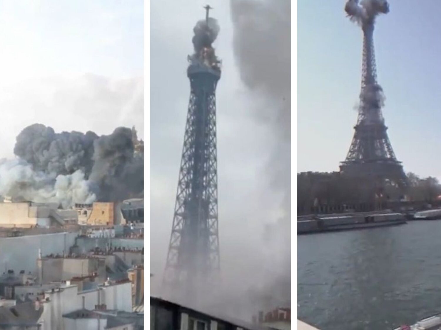 Ucrania simula un bombardeo sobre París para concienciar sobre la guerra